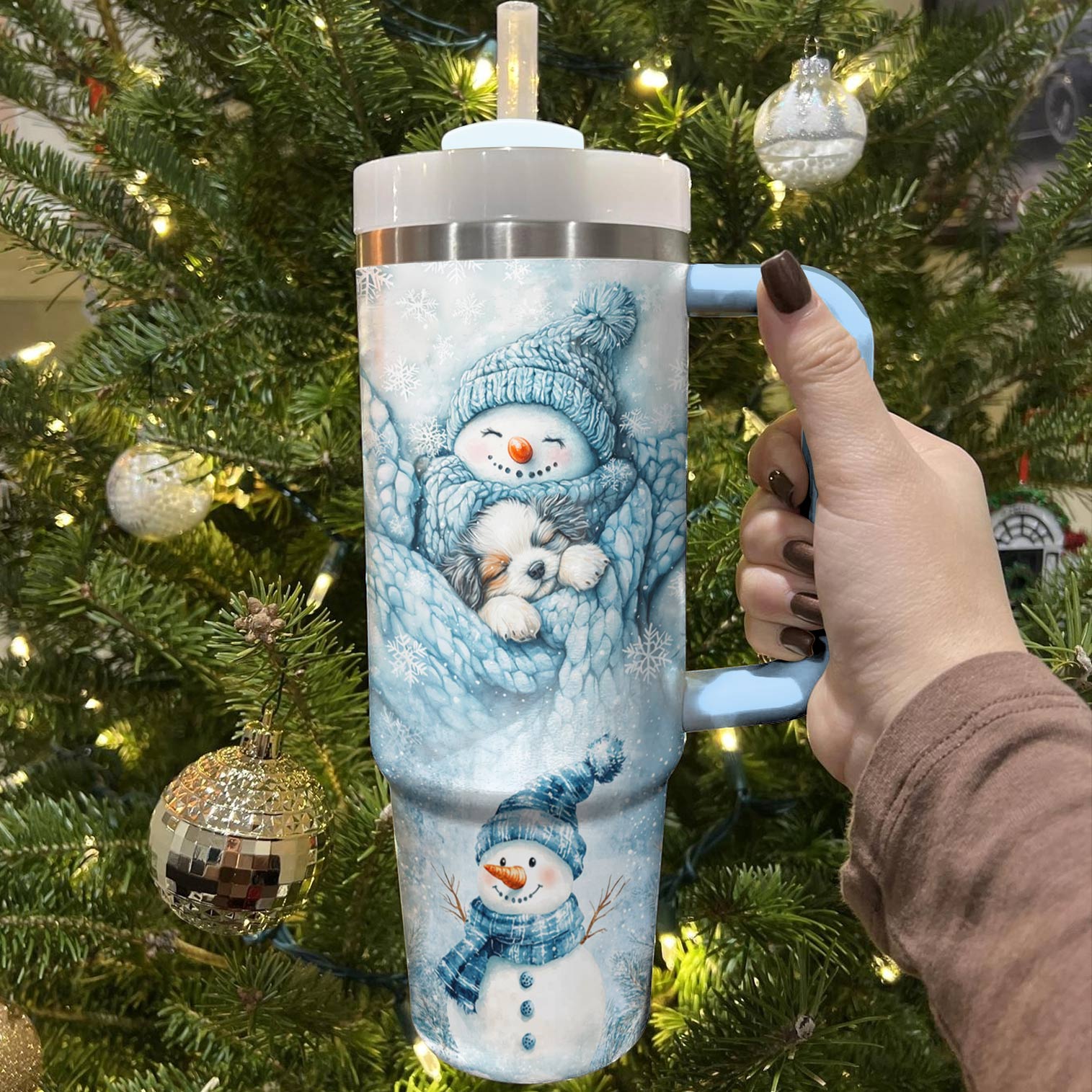 Cozy Snowman Christmas Custom Stanley Cup 40 oz 30 oz Tumbler With HandleTVC2301489 - Image 3