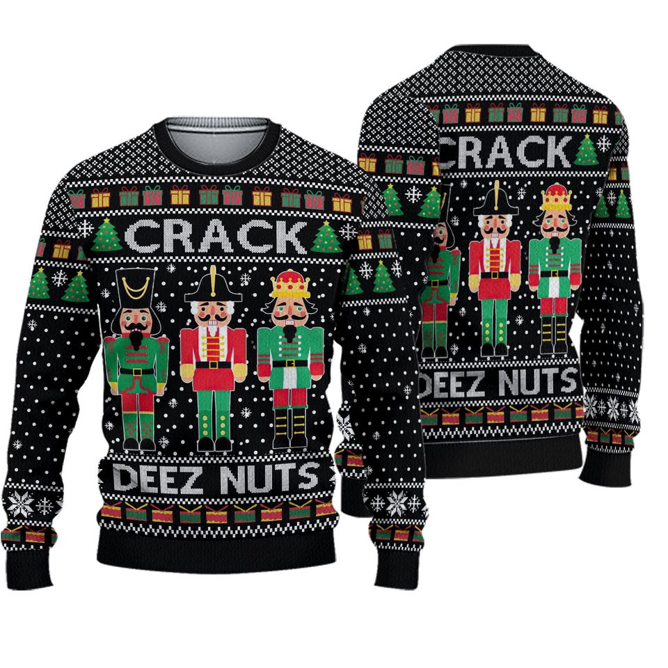 Crack Deez Nuts Nutcracker ,Ugly Sweater Party, Ugly Sweater Ideas