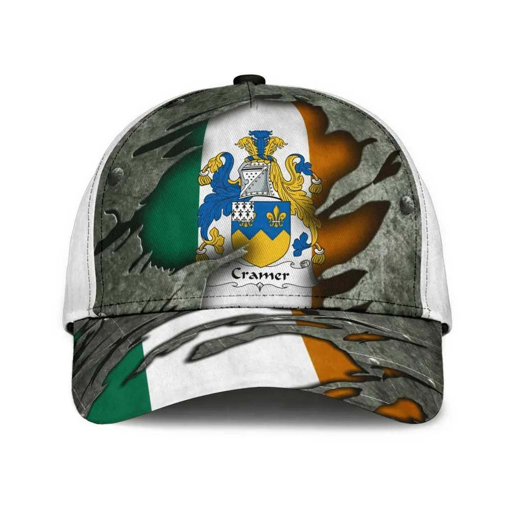 Cramer Coat Of Arms - Irish Family Crest Hat Classic Cap 3D Trucker Hats Custom Hats Gifts For Men & Women