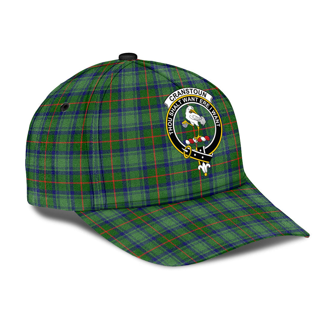 Cranstoun Tartan Baseball Cap, Tartan Plaid Cap with Family Crest K23 Trucker Hats Custom Hats Gifts For Men & Women