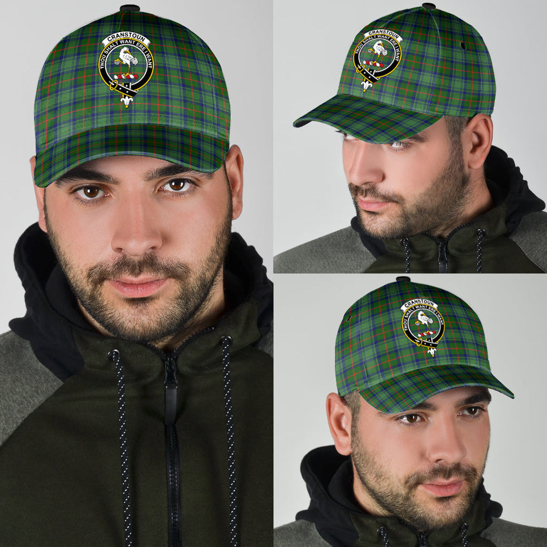 Cranstoun Tartan Baseball Cap, Tartan Plaid Cap with Family Crest K23 Trucker Hats Custom Hats Gifts For Men & Women