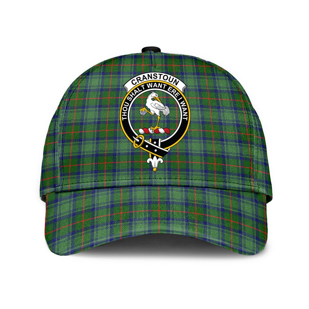 Cranstoun Tartan Baseball Cap, Tartan Plaid Cap with Family Crest K23 Trucker Hats Custom Hats Gifts For Men & Women