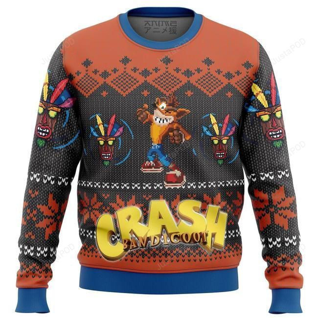 Crash Bandicoot Alt Ugly Christmas Sweater Adult 3D Funny Matching for family