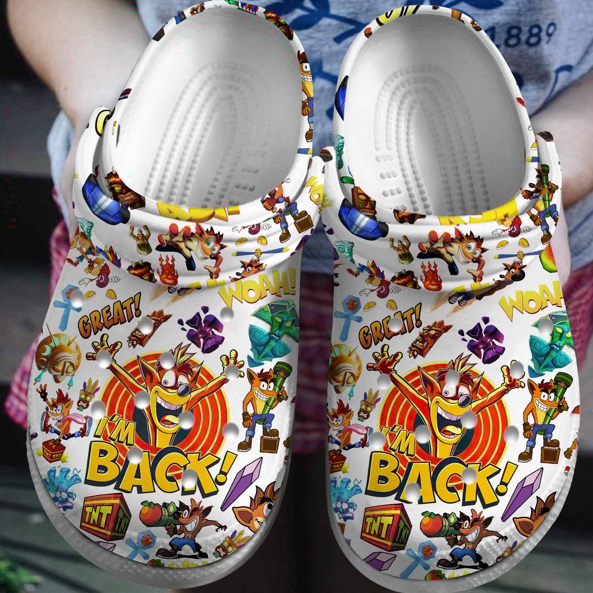 Crash Bandicoot Game Crocs Crocband Clogs Shoes Comfortable For Men Women and Kids