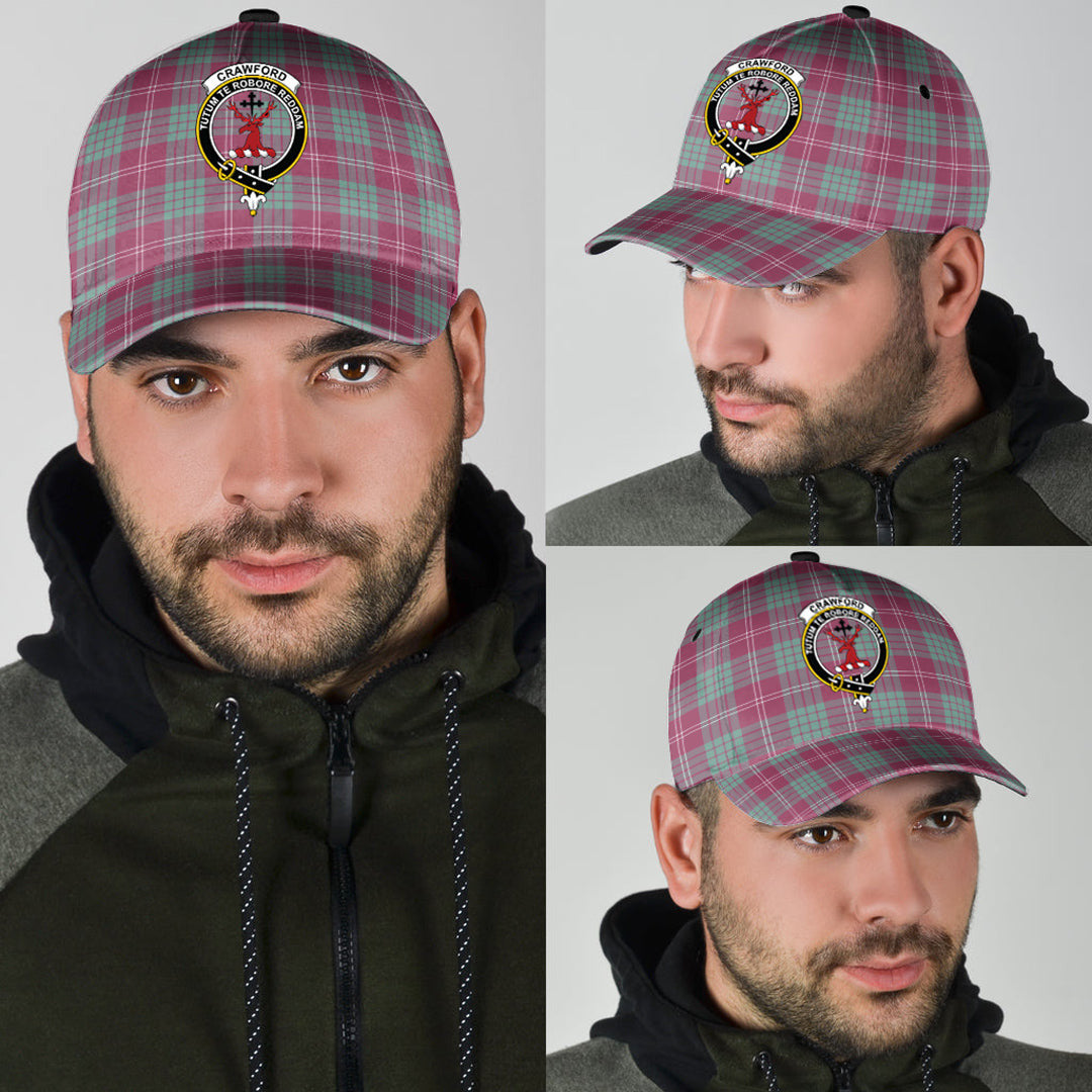 Crawford Ancient Tartan Baseball Cap, Tartan Plaid Cap with Family Crest K23 Trucker Hats Custom Hats Gifts For Men & Women