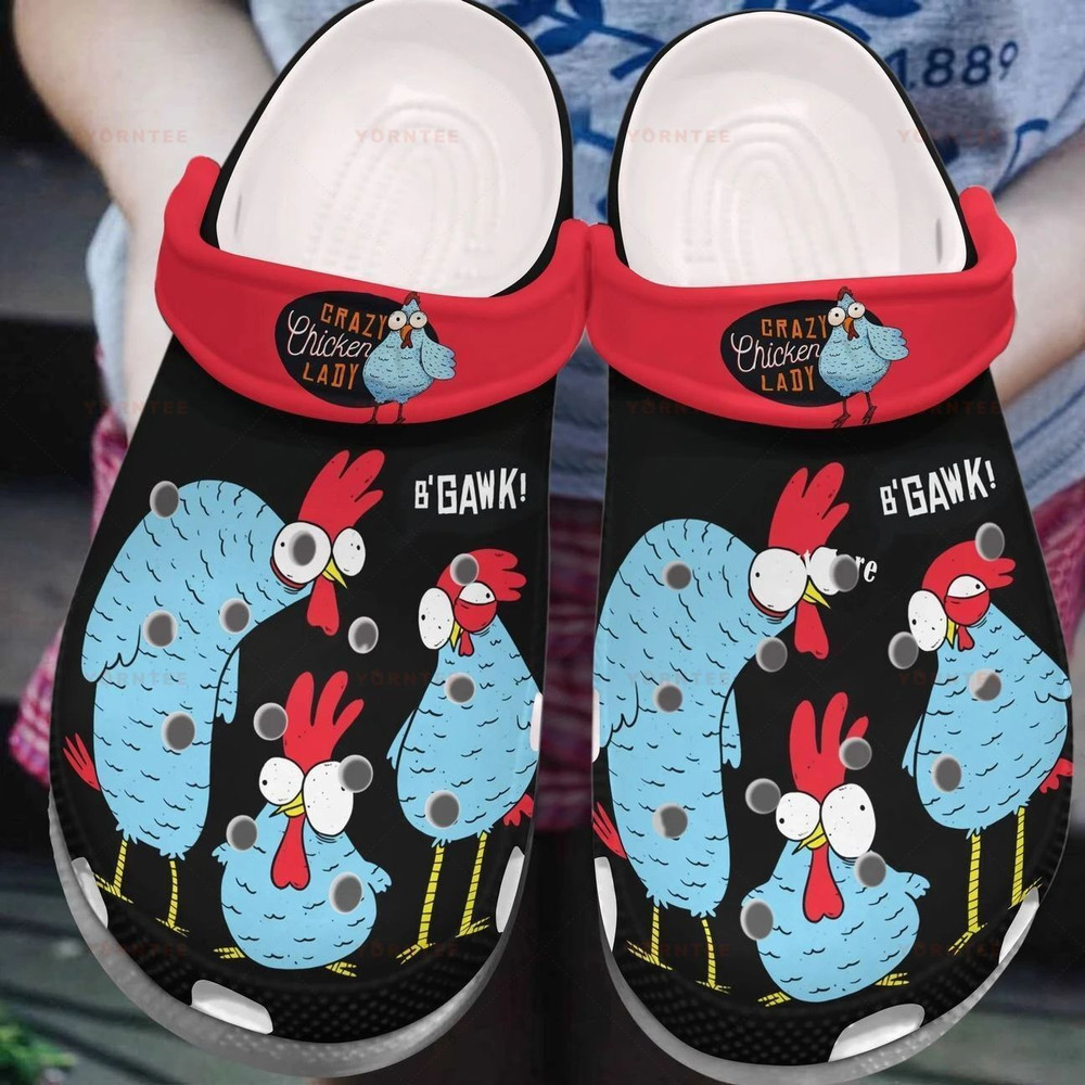 Crazy Chicken Lady 6 Gift For Lover Rubber clog Shoes Comfy Footwear