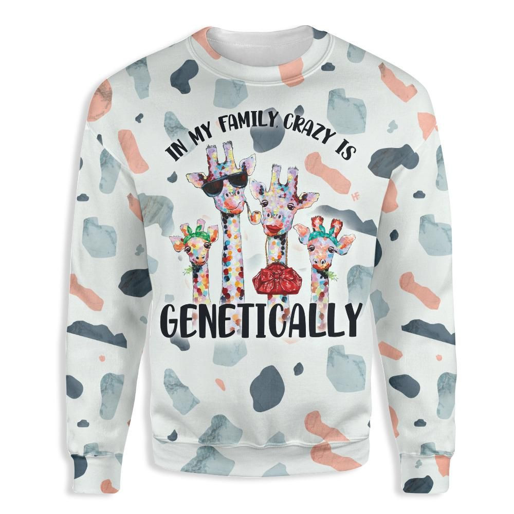 Crazy Girrafe Family Ugly Christmas Sweater Adult 3D Funny Matching for family