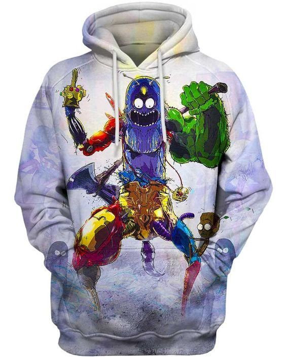 Crazy Pickle Rick Rick And Morty 3D All Over Print Hoodie, Zip Hoodie