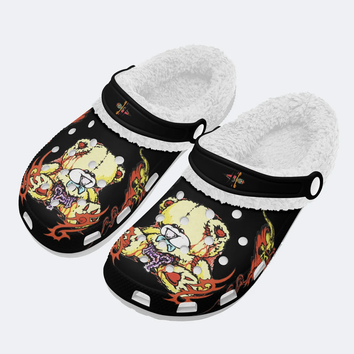 Crazy Stunning Gore Teddy Bear Crocs Crocband Fleece Lined Clogs Shoes Comfortable For Men Women and Kids In Winter