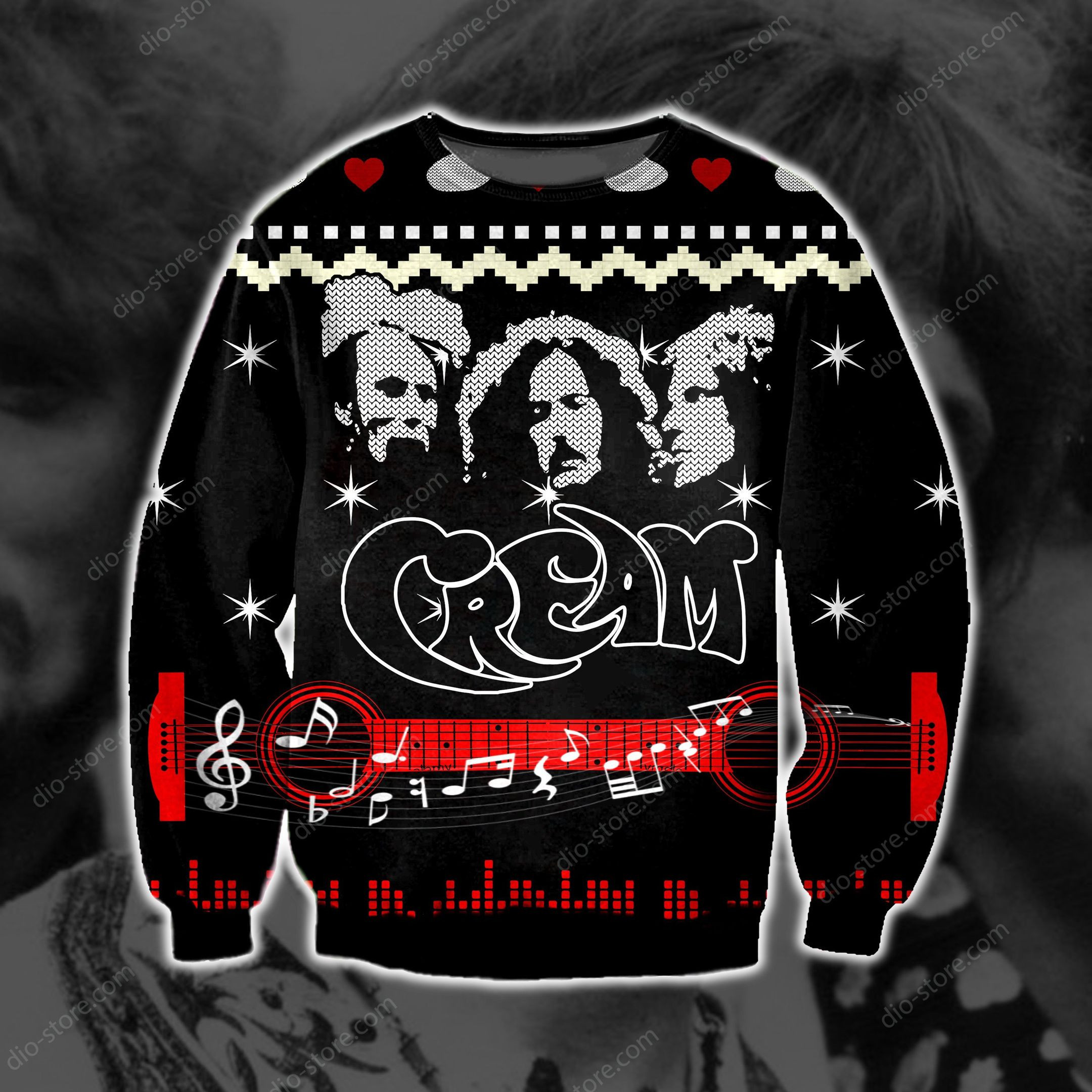Cream Band Ugly Christmas Sweater Adult 3D Funny Matching for family