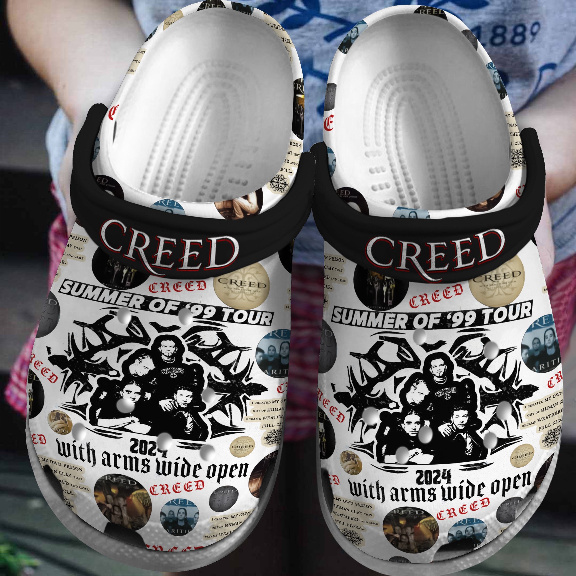 Creed The 2024 Summer Of 99 Tour Music Crocs Crocband Clogs Shoes Comfortable For Men Women and Kids
