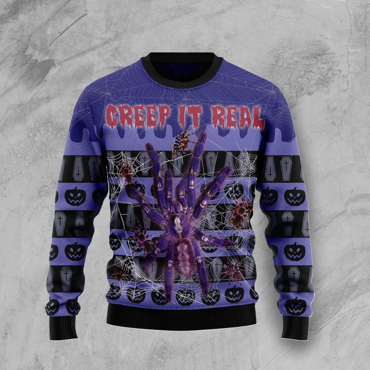 Creep It Real Ugly Christmas Sweater Adult 3D Funny Matching for family