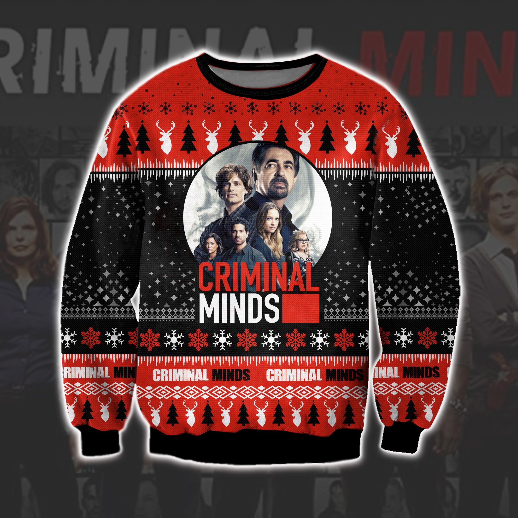 Criminal Crime - Crime Series Knitting Pattern 3D Print Ugly Christmas Sweater Adult 3D Funny Matching for family