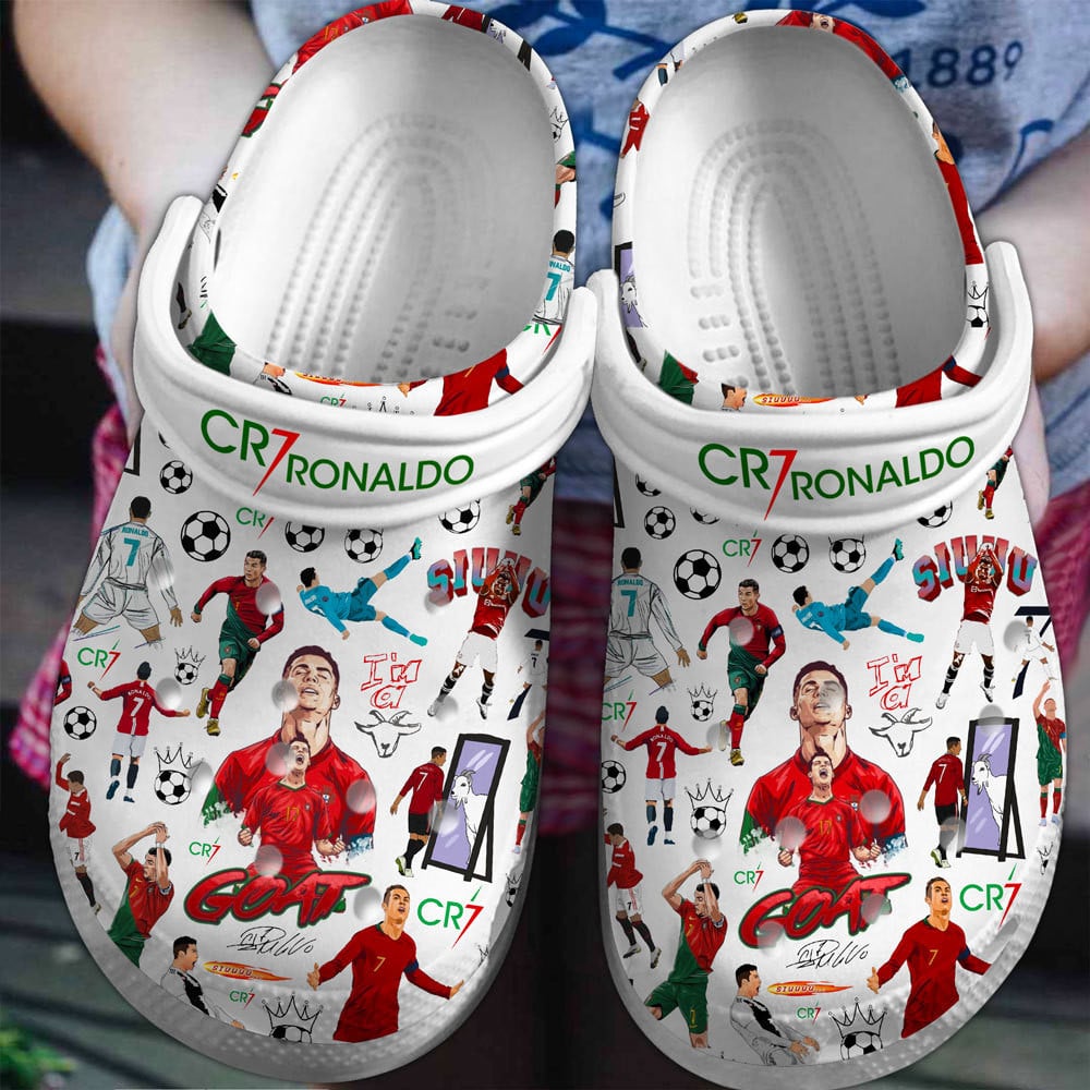 Cristiano Ronaldo CR7 Crocs Crocband Clogs Shoes Comfortable For Men Women and Kids
