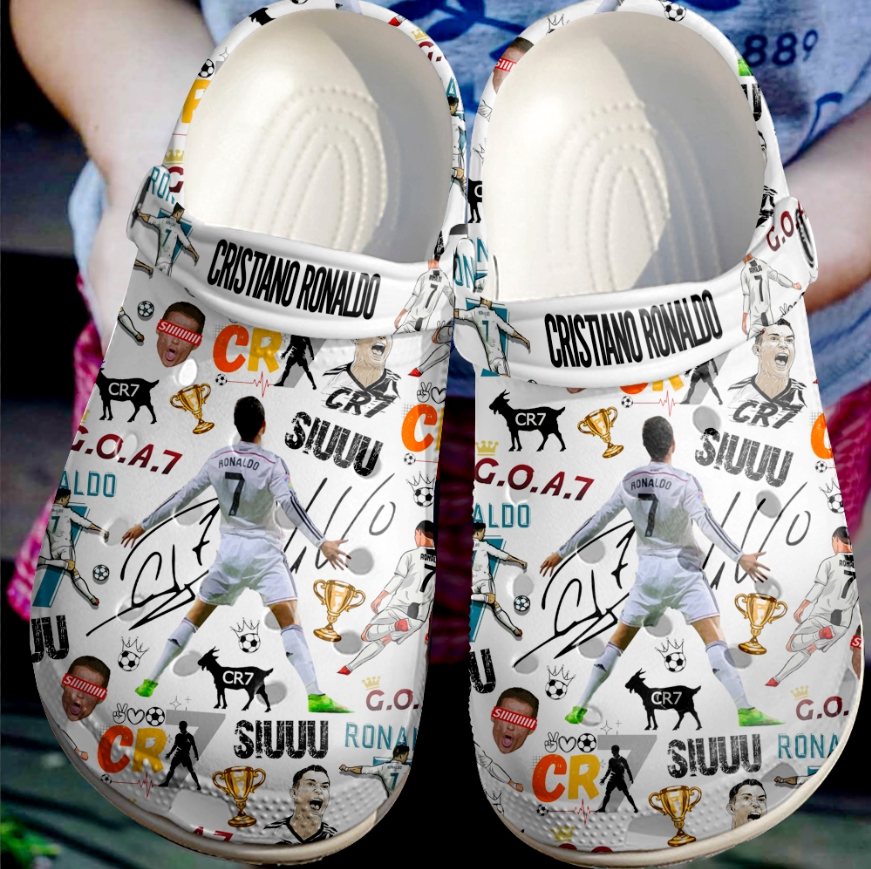 Cristiano Ronaldo CR7 Crocs Crocband Clogs Shoes Comfortable For Men Women and Kids