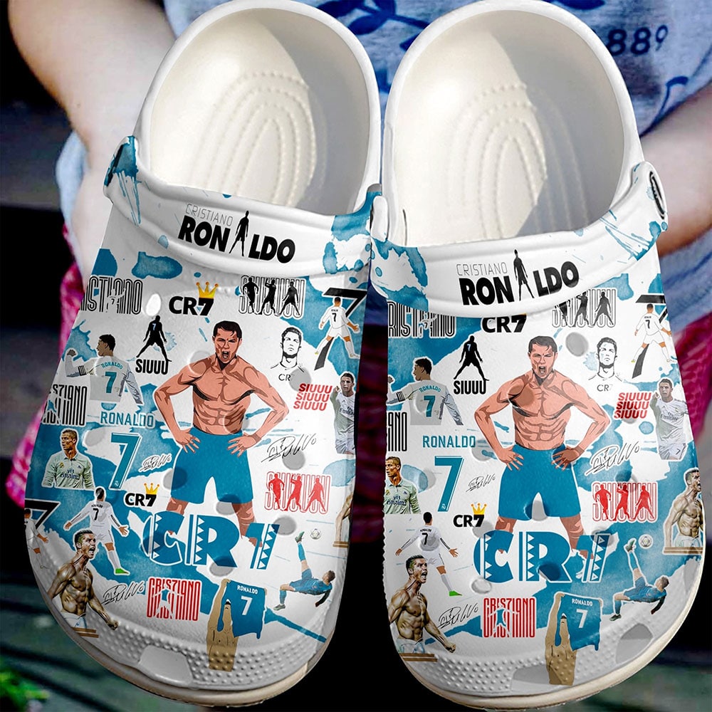 Cristiano Ronaldo CR7 Crocs Crocband Clogs Shoes Comfortable For Men Women and Kids