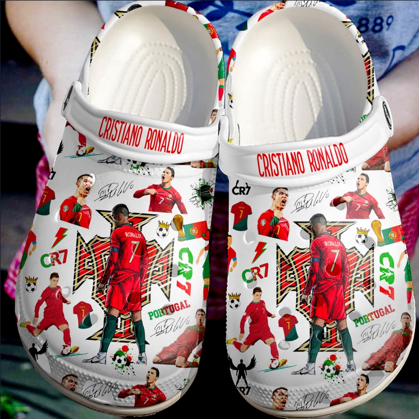 Cristiano Ronaldo CR7 Crocs Crocband Clogs Shoes Comfortable For Men Women and Kids