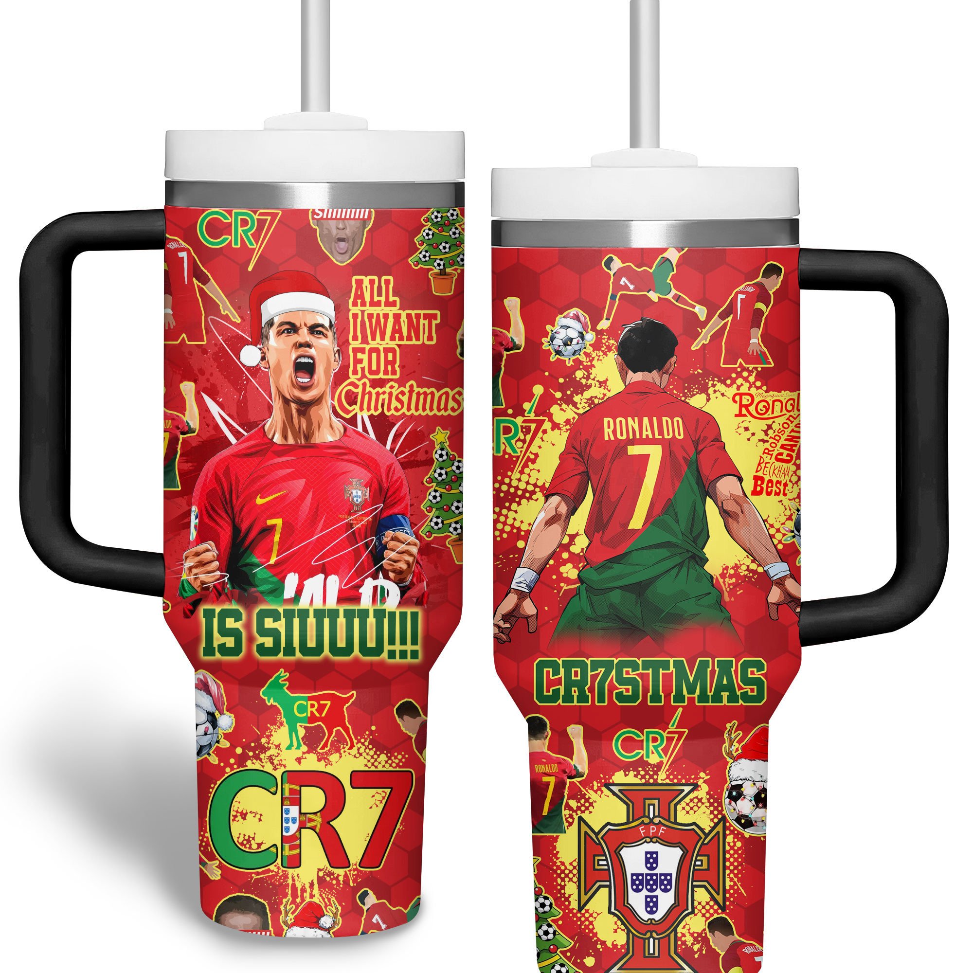 Cristiano Ronaldo Sports Custom Stanley Cup 40 oz 30 oz Tumbler With HandleTVC2301278 - Image 2