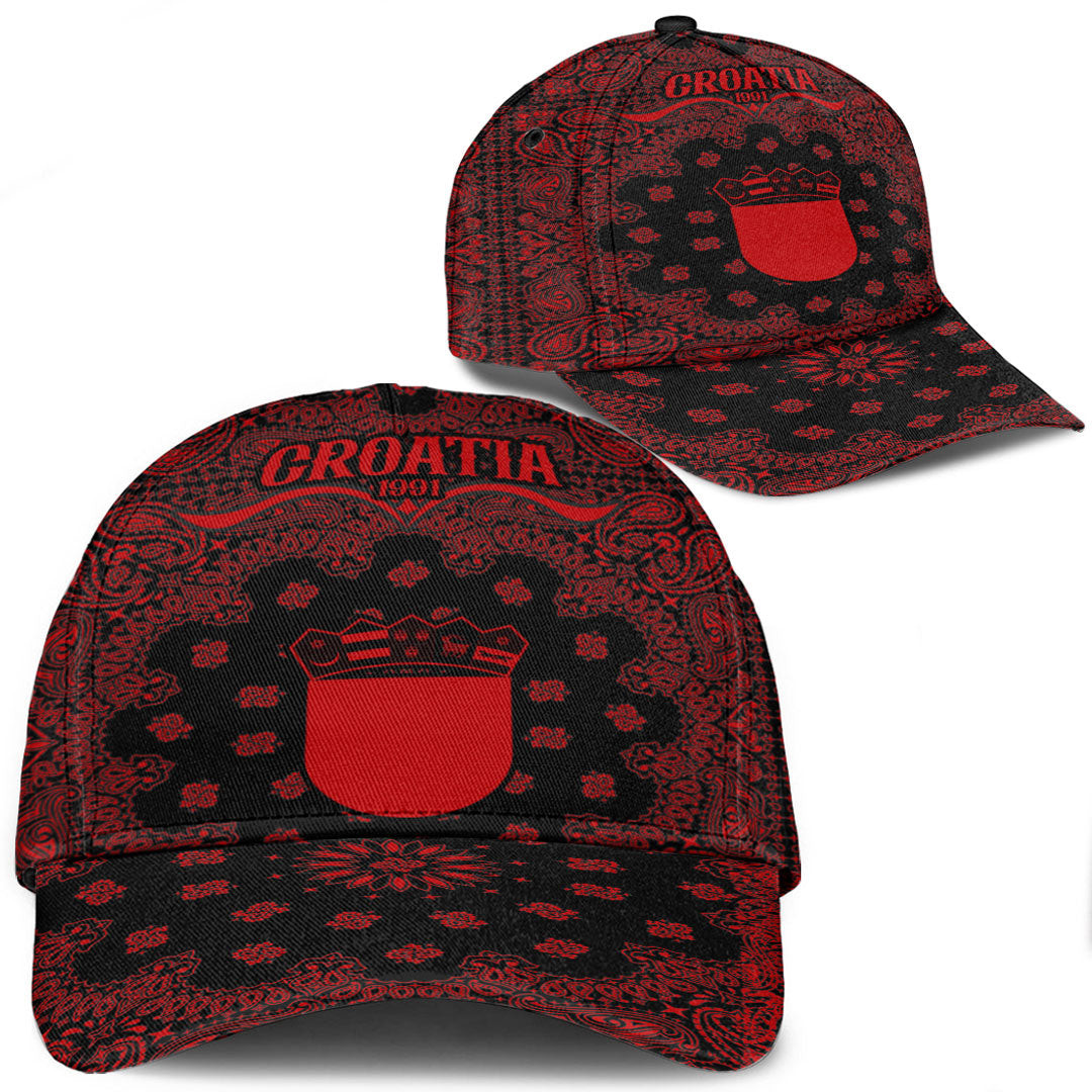 Croatia Classic Cap Paisley Bandana Never Out of Date" Personalized Cap Trucker Hats Custom Hats Gifts For Men & Women"
