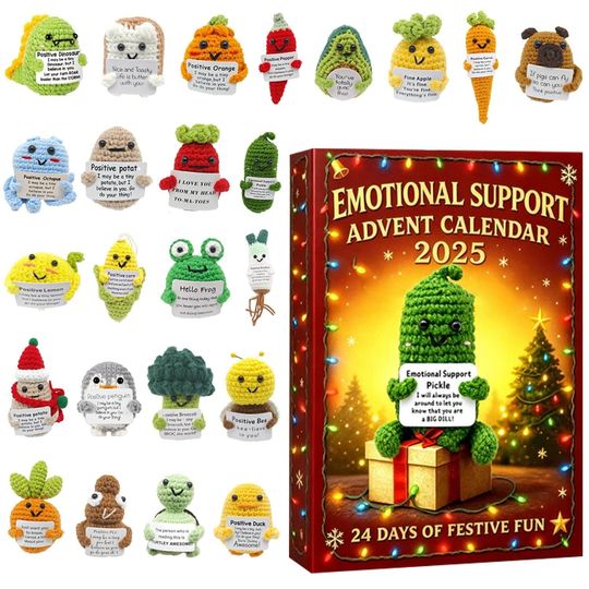 Crochet Dolls Emotional Support Advent Calendar 2025, 24 Day Crochet Dolls Figurines - Image 11