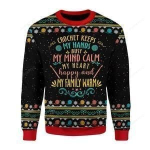 Crochet Keep My Hand Ugly Christmas Sweater Adult 3D Funny Matching for family - Image 2