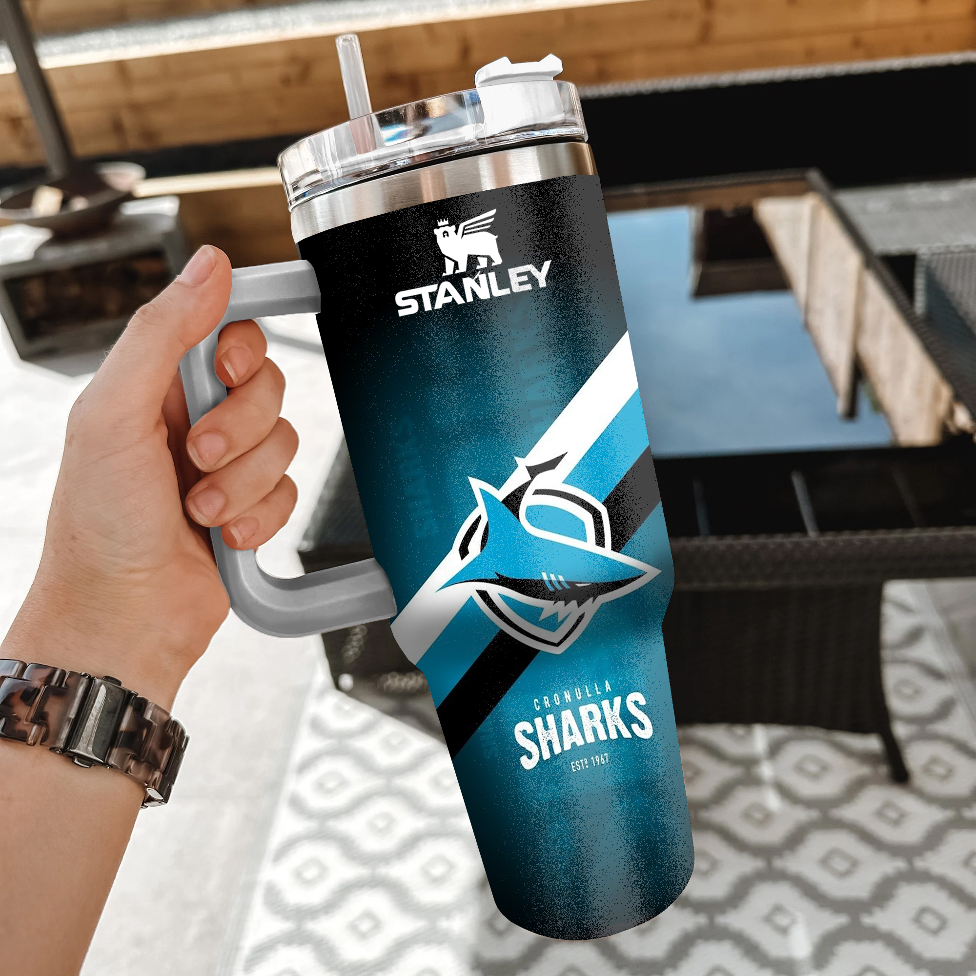 Cronulla-Sutherland Sharks NRL Custom Stanley Cup 40 oz 30 oz Tumbler With HandleTVC230112