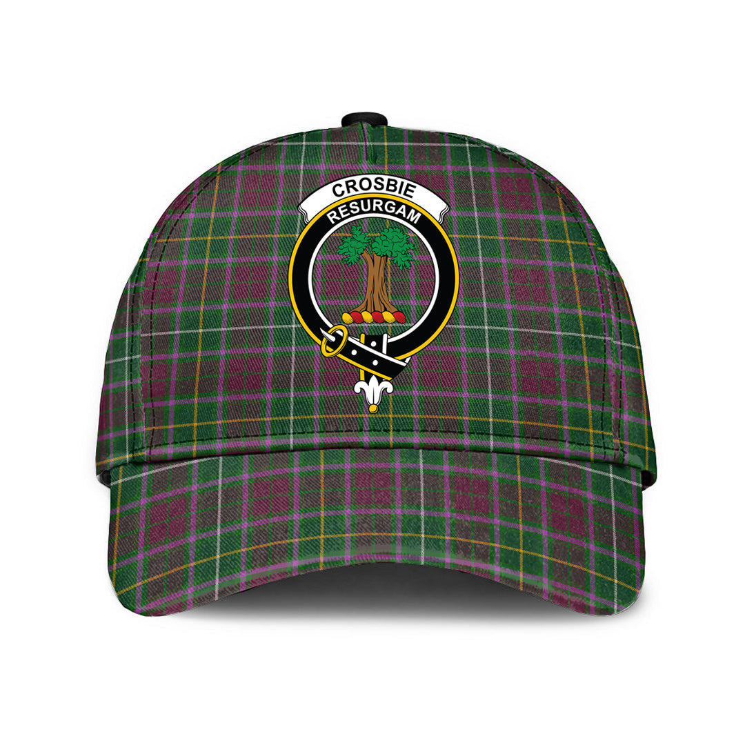 Crosbie Tartan Baseball Cap, Tartan Plaid Cap with Family Crest K23 Trucker Hats Custom Hats Gifts For Men & Women