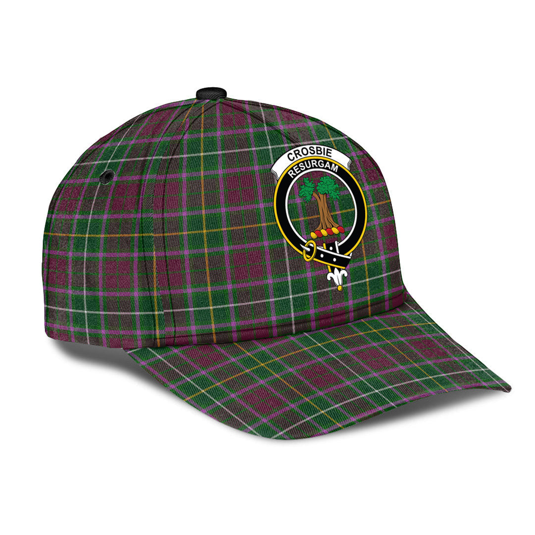Crosbie Tartan Baseball Cap, Tartan Plaid Cap with Family Crest K23 Trucker Hats Custom Hats Gifts For Men & Women