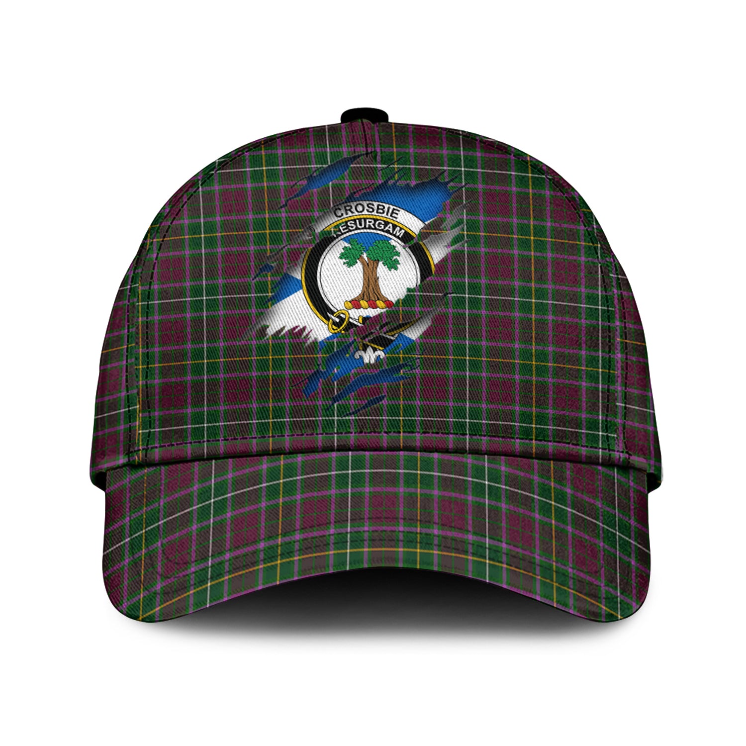 Crosbie Tartan Plaid Cap, Family Crest In Me Style Tartan Baseball Cap TS23 Trucker Hats Custom Hats Gifts For Men & Women