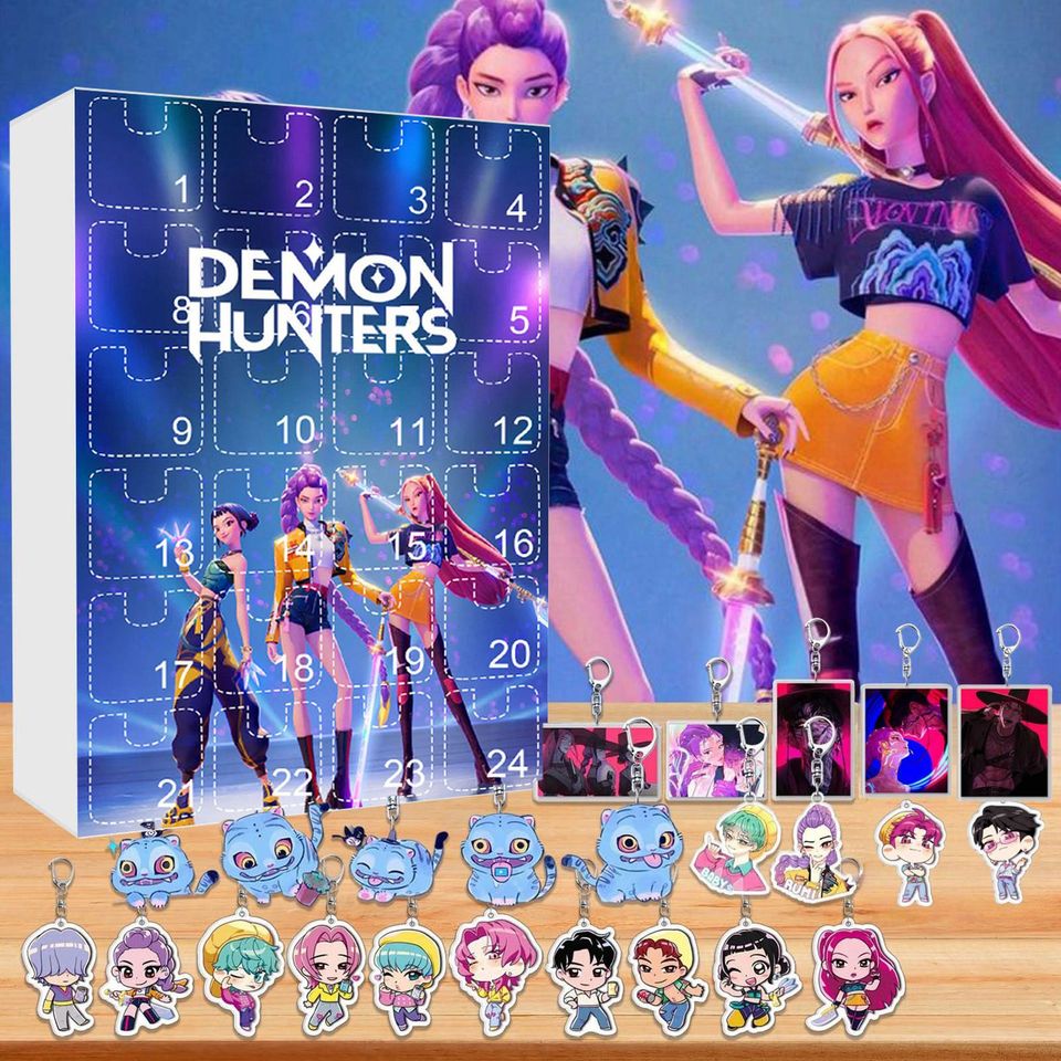 Cross-border KPOP Demon-Hunting Girl Group Christmas Advent Calendar Acrylic Advent Calendar Blind Box