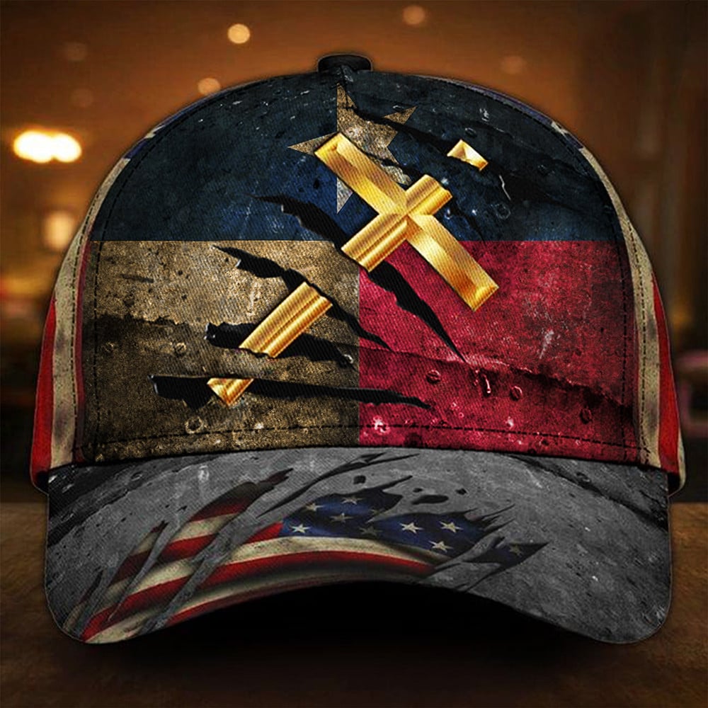 Cross Christian Texas Flag Hat Retro Vintage Pride Texas Patriotic Hats Presents For Dad Trucker Hats Custom Hats Gifts For Men & Women