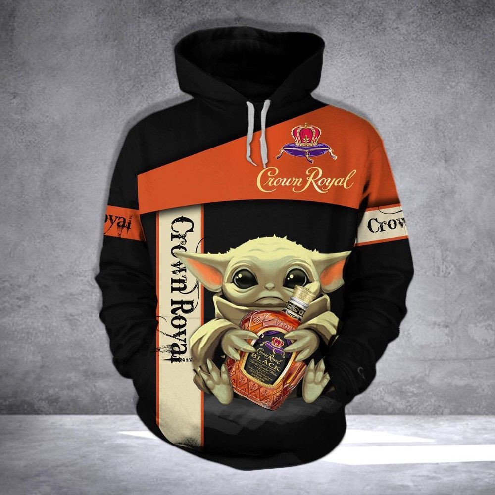 CROW ROYAL BABY YODA 3D All Over Print Hoodie, Zip Hoodie