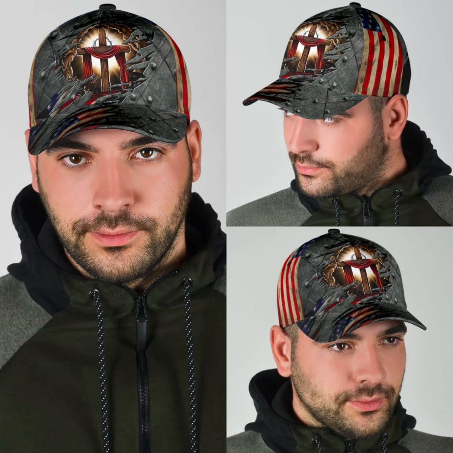 Crown Of Thorns Cross Scarf Baseball Cap - Christian Hats for Men and Women Trucker Hats Custom Hats Gifts For Men & Women
