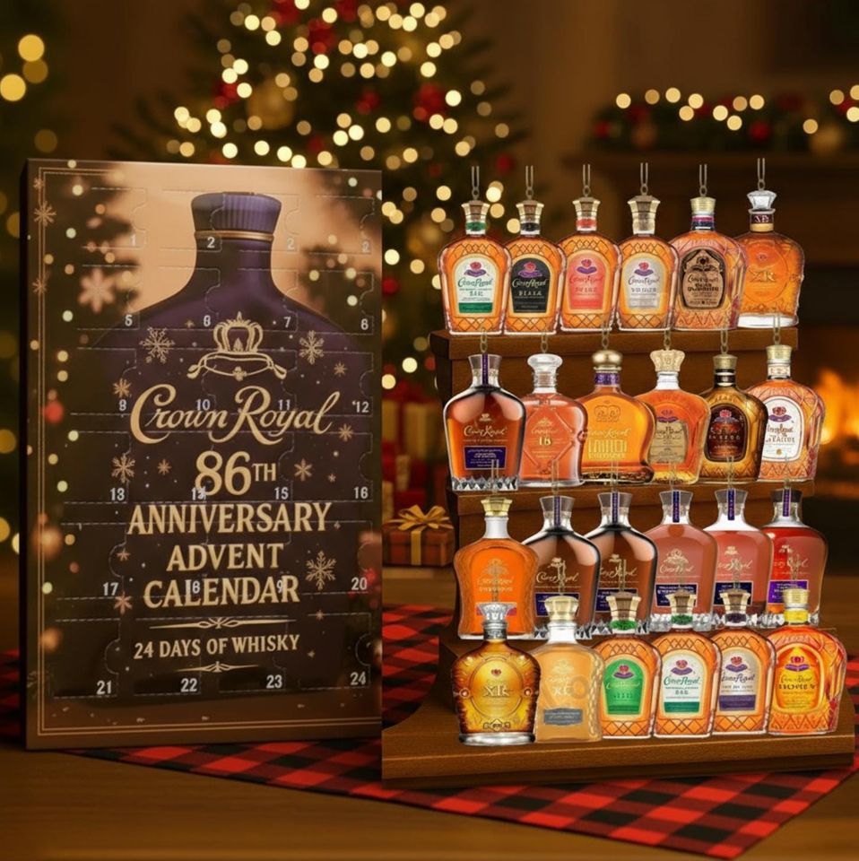 Crown Royal 86th Anniversary Advent Calendar blind box 2025, 24 Days of Whisky Gift Box, Premium Whiskey Advent Calendar 2D Arcylic Ornament Decor Set - Image 2