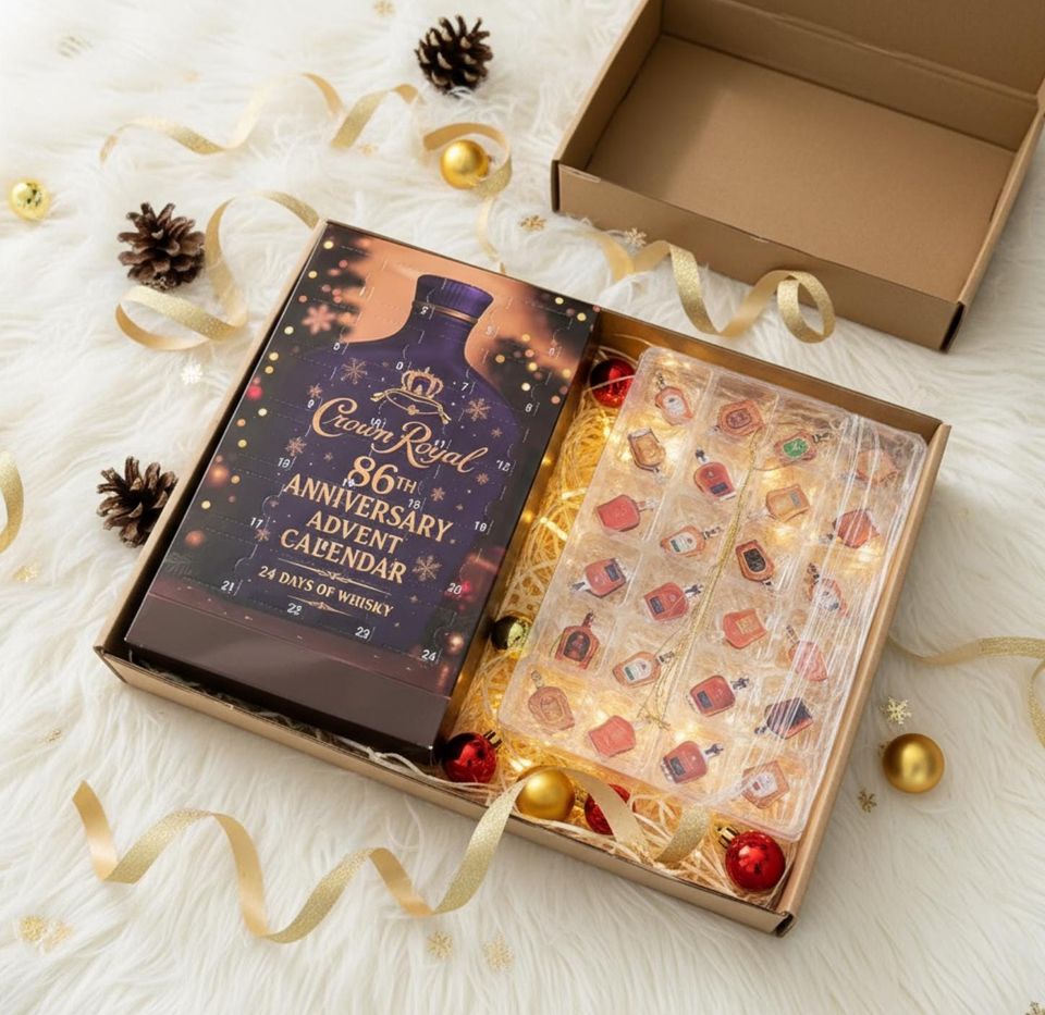 Crown Royal 86th Anniversary Advent Calendar blind box 2025, 24 Days of Whisky Gift Box, Premium Whiskey Advent Calendar 2D Arcylic Ornament Decor Set - Image 5