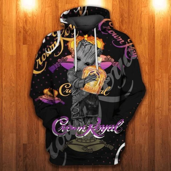 Crown Royal Groot 3D All Over Print Hoodie, Zip Hoodie