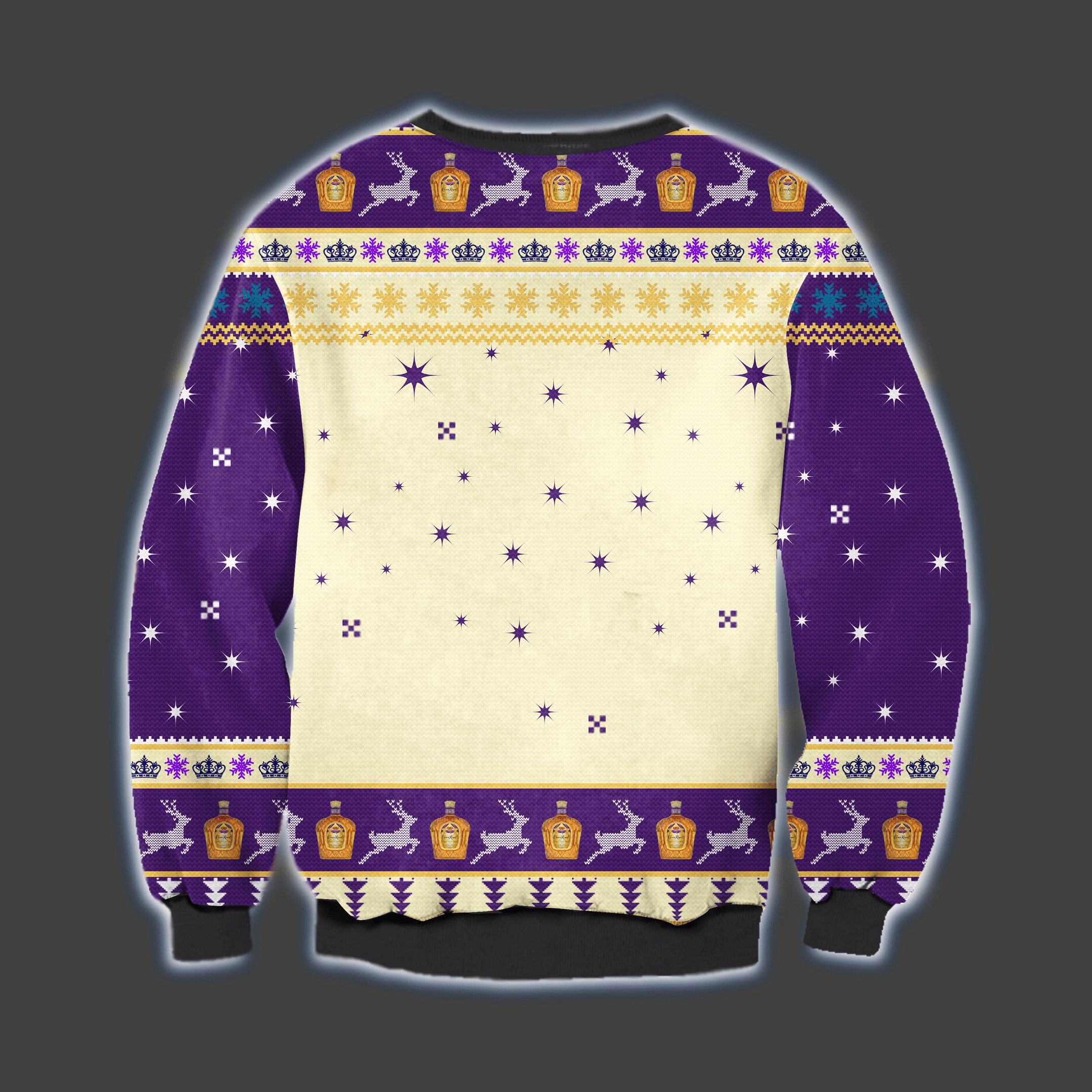 Crown Royal Knitting Pattern 3D Print Ugly Christmas Sweater Adult 3D Funny Matching for family - Image 2
