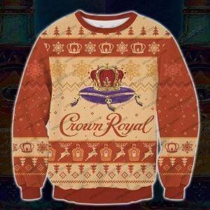 Crown Royal Peach Ugly Christmas Sweater Adult 3D Funny Matching for family