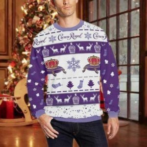 Crown-Royal Ugly Christmas Sweater Adult 3D Funny Matching for family