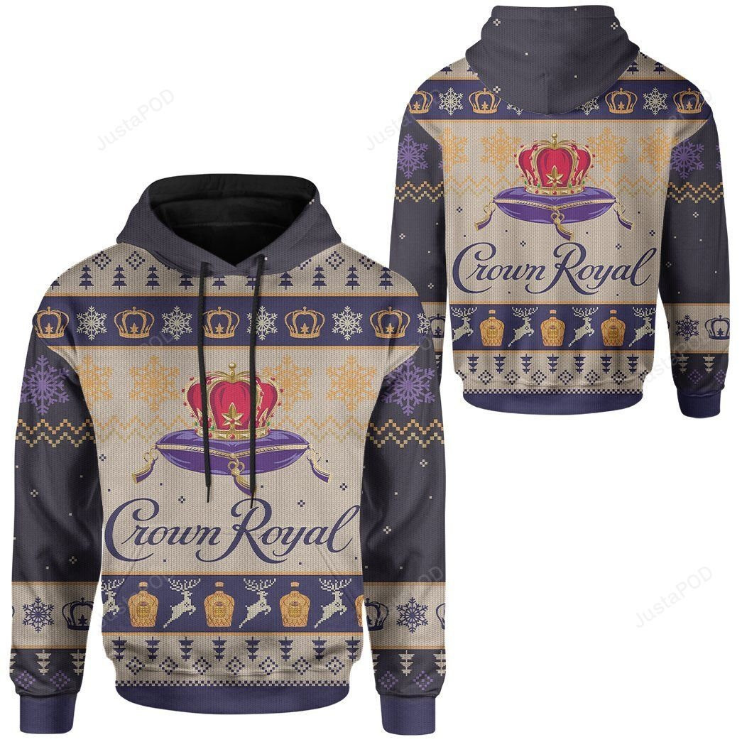 Crown Royal Ugly Christmas  Ugly Christmas Sweater Adult 3D Funny Matching for family