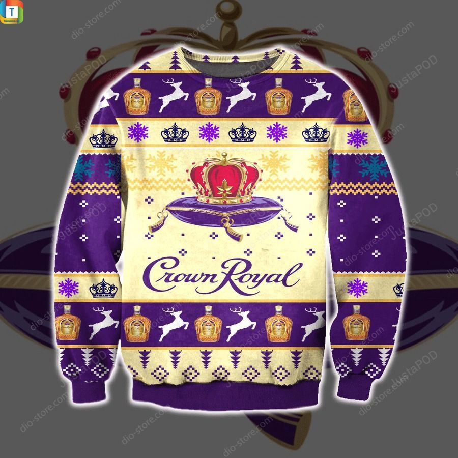 Crown Royal Whiskey Ugly Christmas Sweater Adult 3D Funny Matching for family