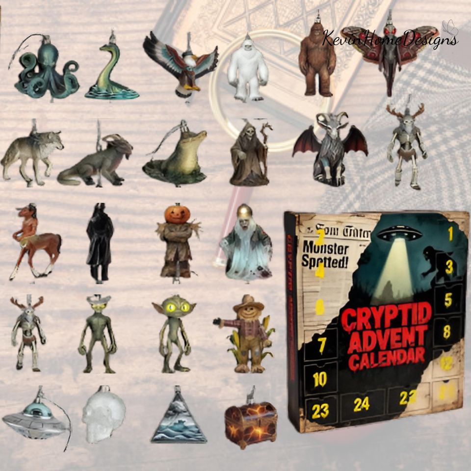 Cryptid Advent Calendar 2025: Monster Figures Box, 24 Day Countdown