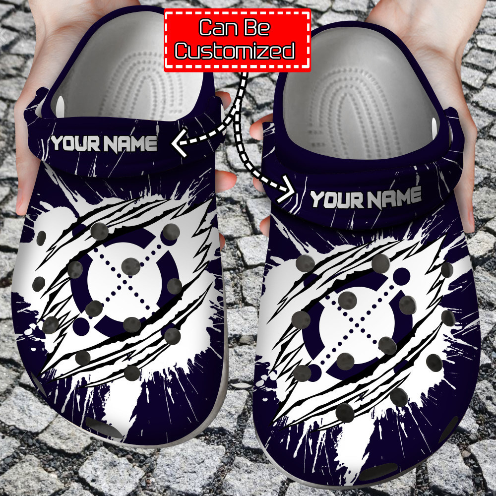 Crypto - Personalized Egld Coin Ripped Through Clog Shoes For Men And Women