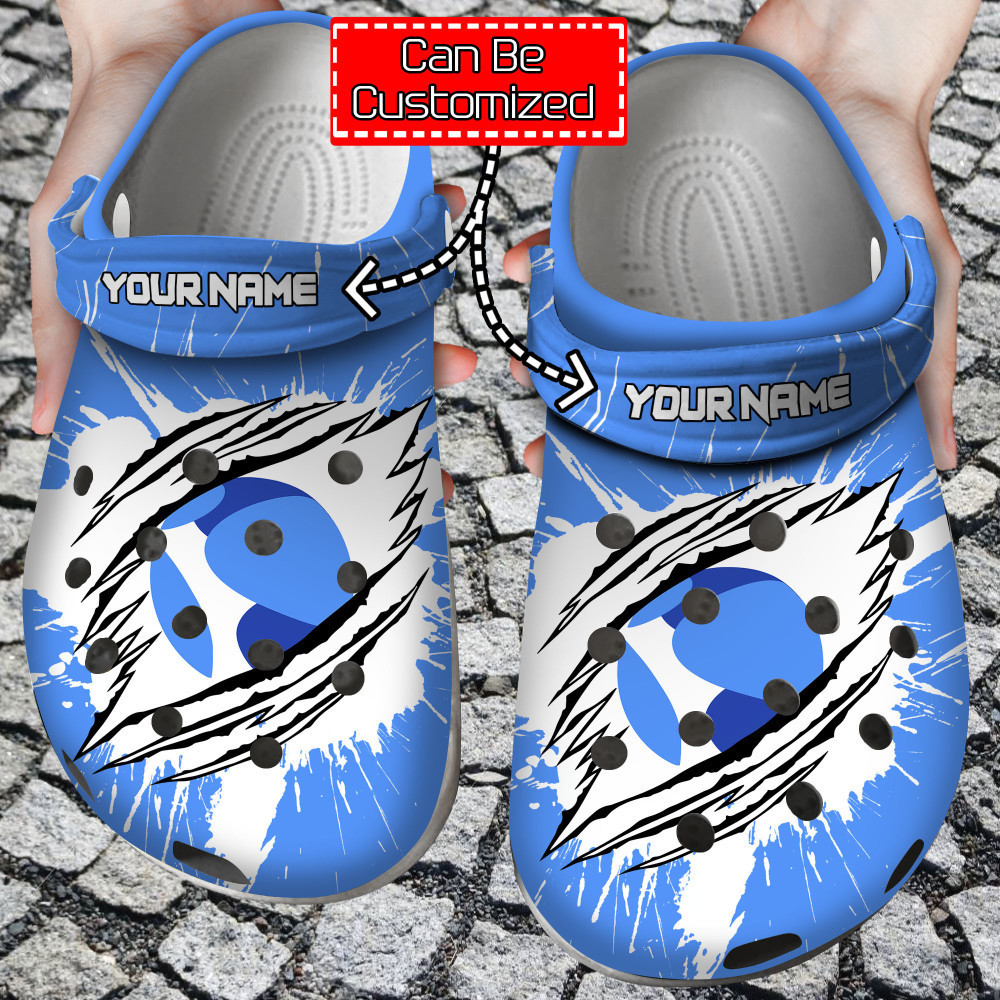 Crypto - Personalized Luna Coin Ripped Through Clog Shoes For Men And Women