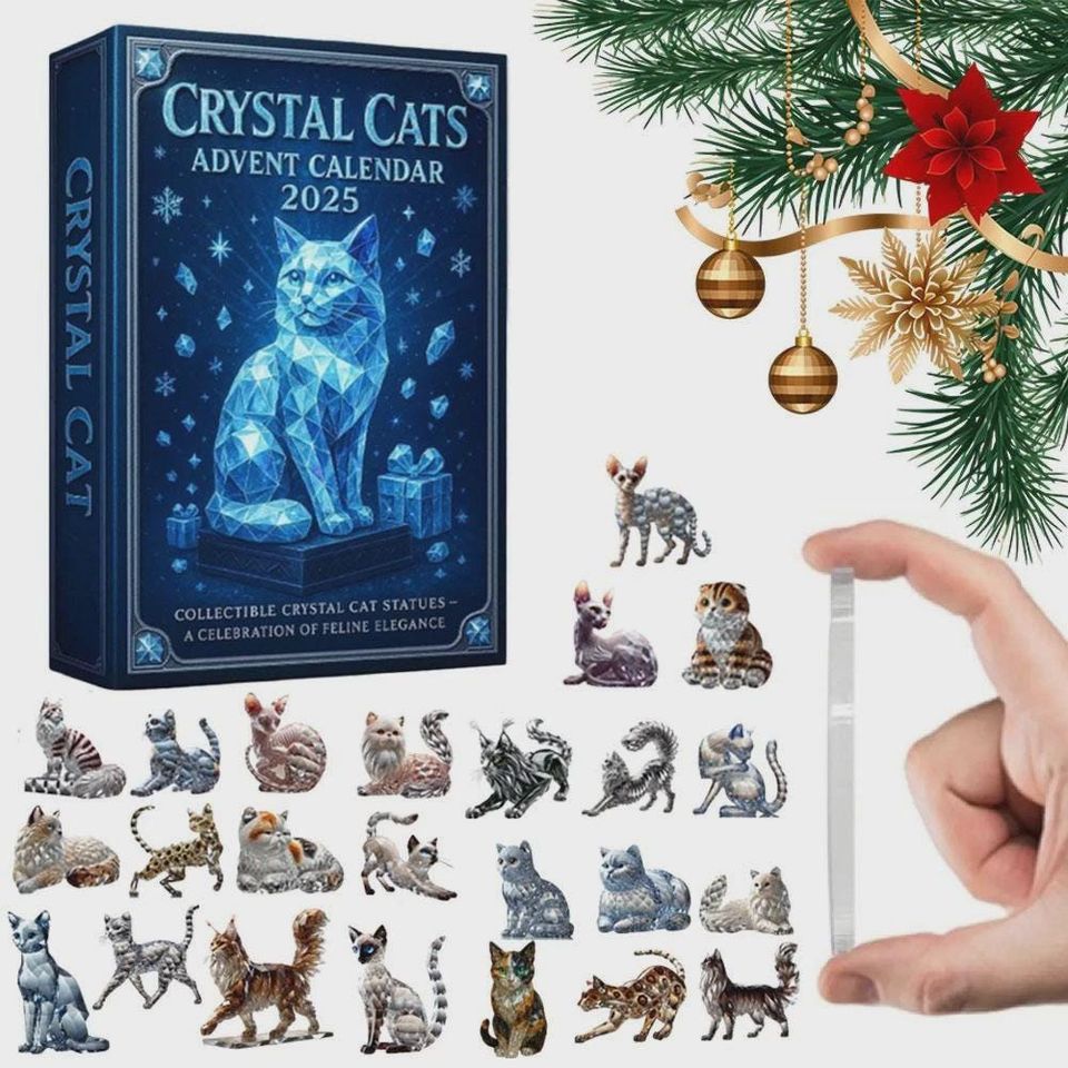 Crystal Cats Christmas Advent Calendar, Kitten Christmas Gift, 24 Days Countdown Gift