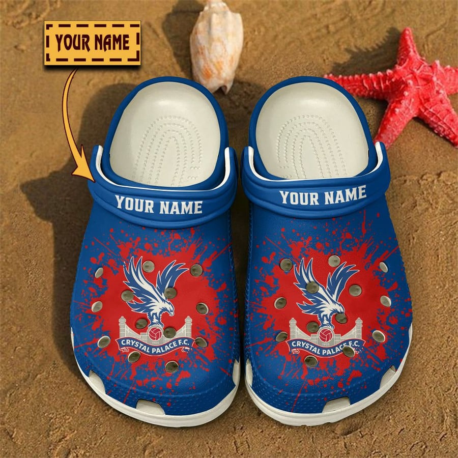 Crystal Palace FC EPL Sport Crocs Crocband Clogs Shoes Comfortable For Men Women and Kids