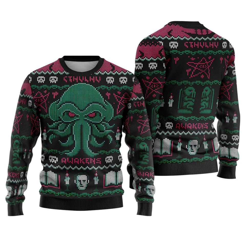 Cthulhu Awakens Christmas Ugly Christmas Sweater