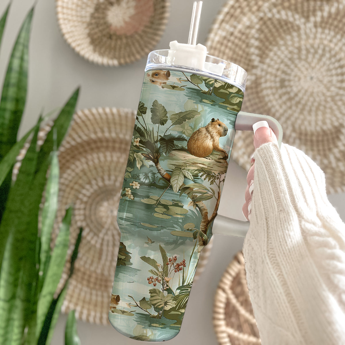 Cuddly Capybara Custom Stanley Cup 40 oz 30 oz Tumbler With HandleTVC2301556 - Image 3