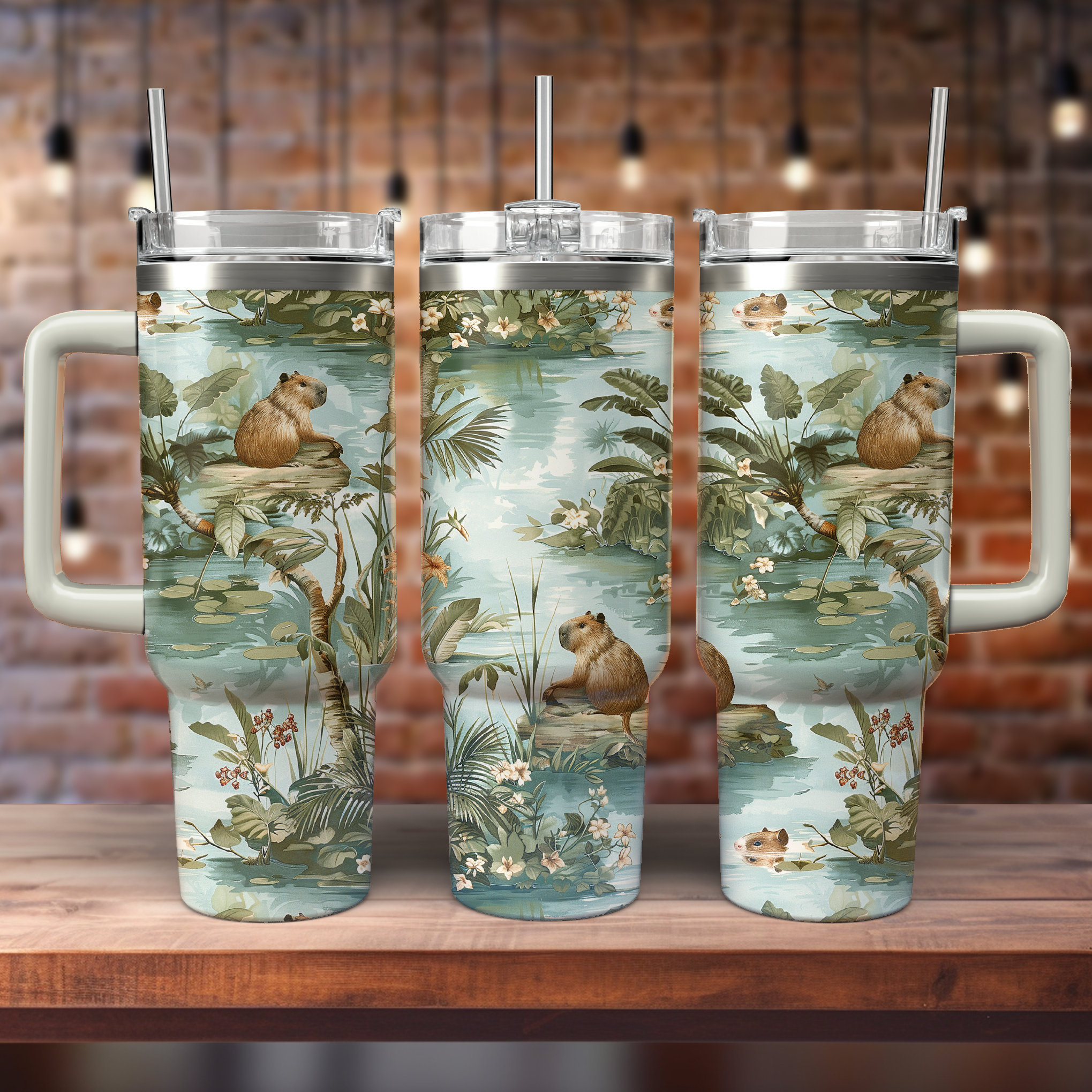 Cuddly Capybara Custom Stanley Cup 40 oz 30 oz Tumbler With HandleTVC2301556 - Image 2