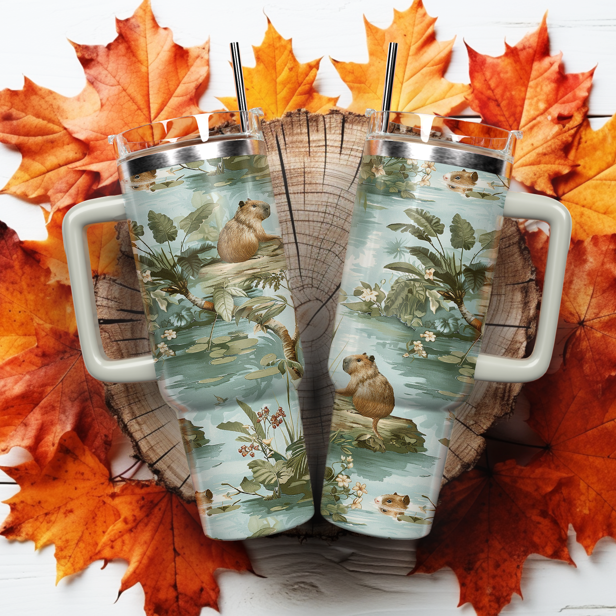 Cuddly Capybara Plushie Cartoon Custom Stanley Cup 40 oz 30 oz Tumbler With HandleTVC2301804